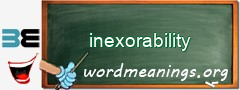 WordMeaning blackboard for inexorability